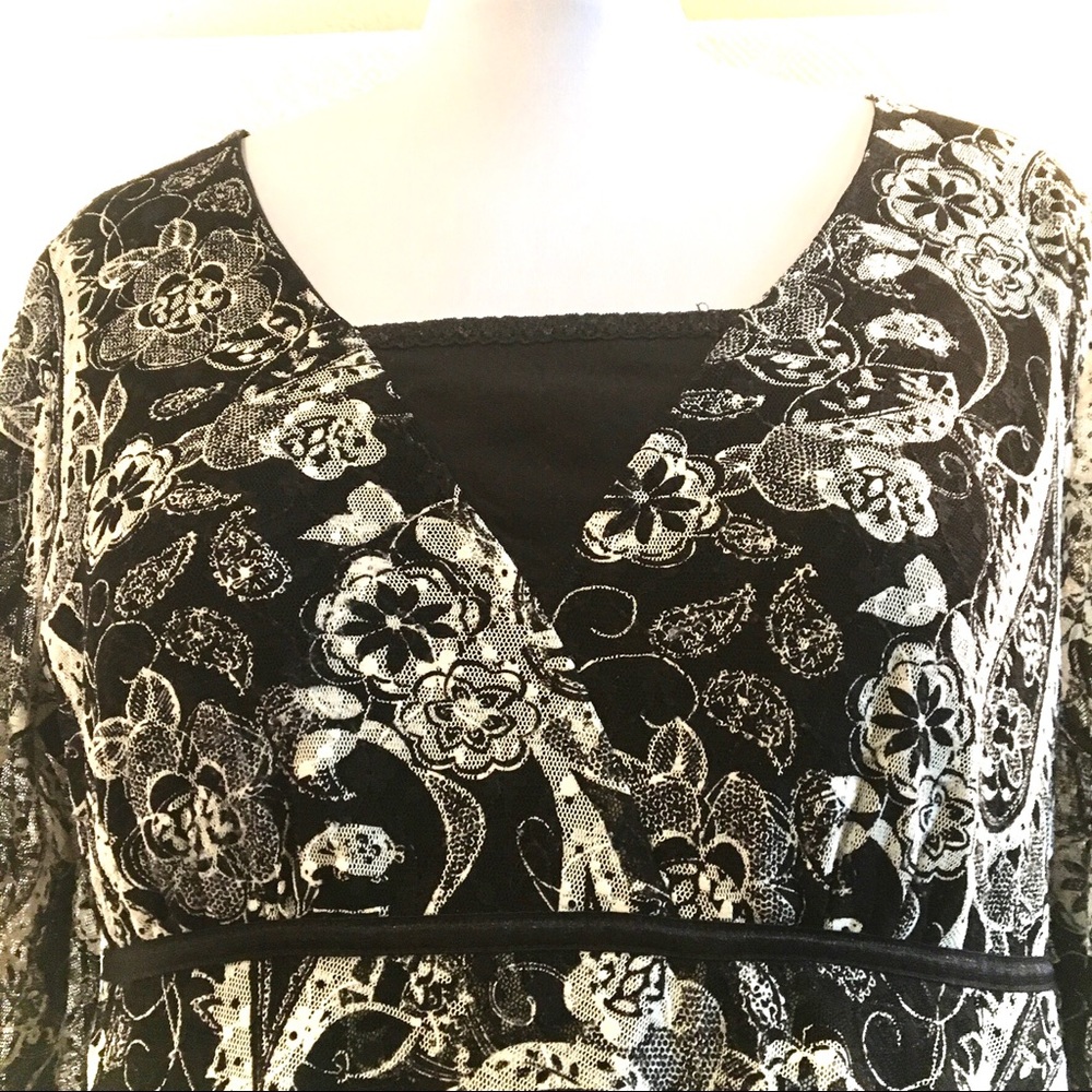 Style & Co Woman Lace Mock Wrap Top | SZ 1X